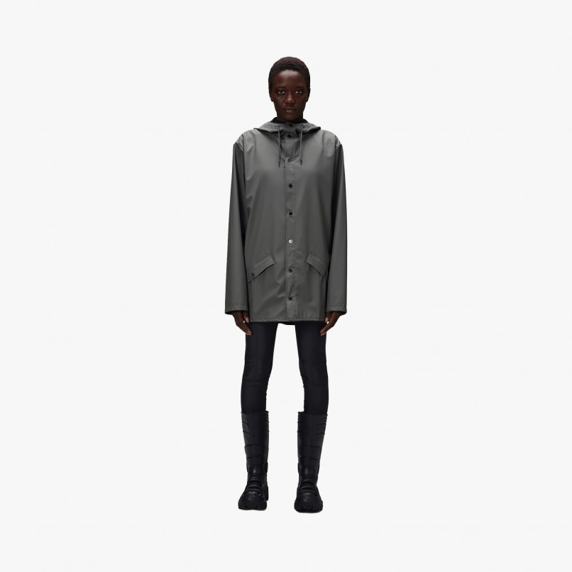 thumbnail image 2 of Rains Unisex Jacket - 47 Navy Large, Water-Resistant Casual Rain Jacket With Adjustable Hood 2 of 9